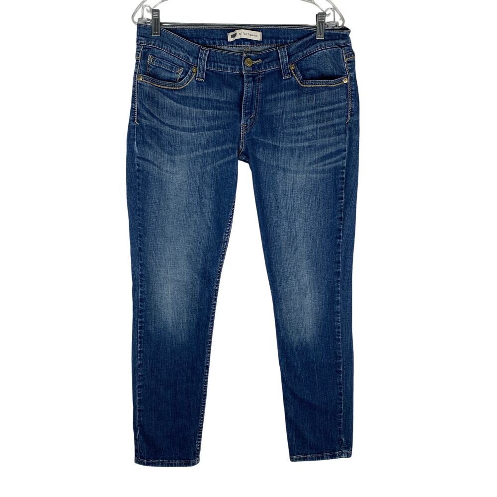 Levis 524 Too Superlow Jeans Women 14 Blue Faded Y2K Americana Casual Stretch